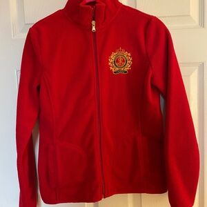 Lauren Ralph Lauren Petite Red Zip Up Fleece Size P